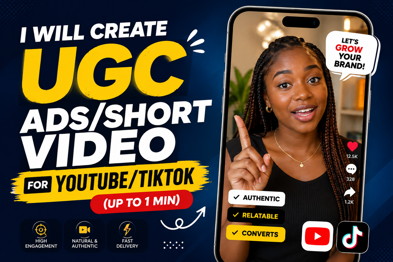 I Will Create UGC Ads / Short Videos for YouTube, TikTok & Social Media (Up to 1 Minute)